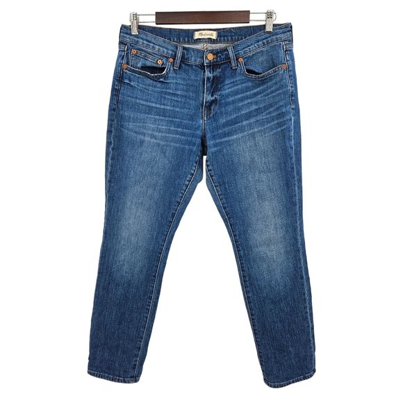 Madewell Denim - Madewell The Slim Boyjean Women Sz 29 Mid Rise Straight Leg Medium Wash Stretch